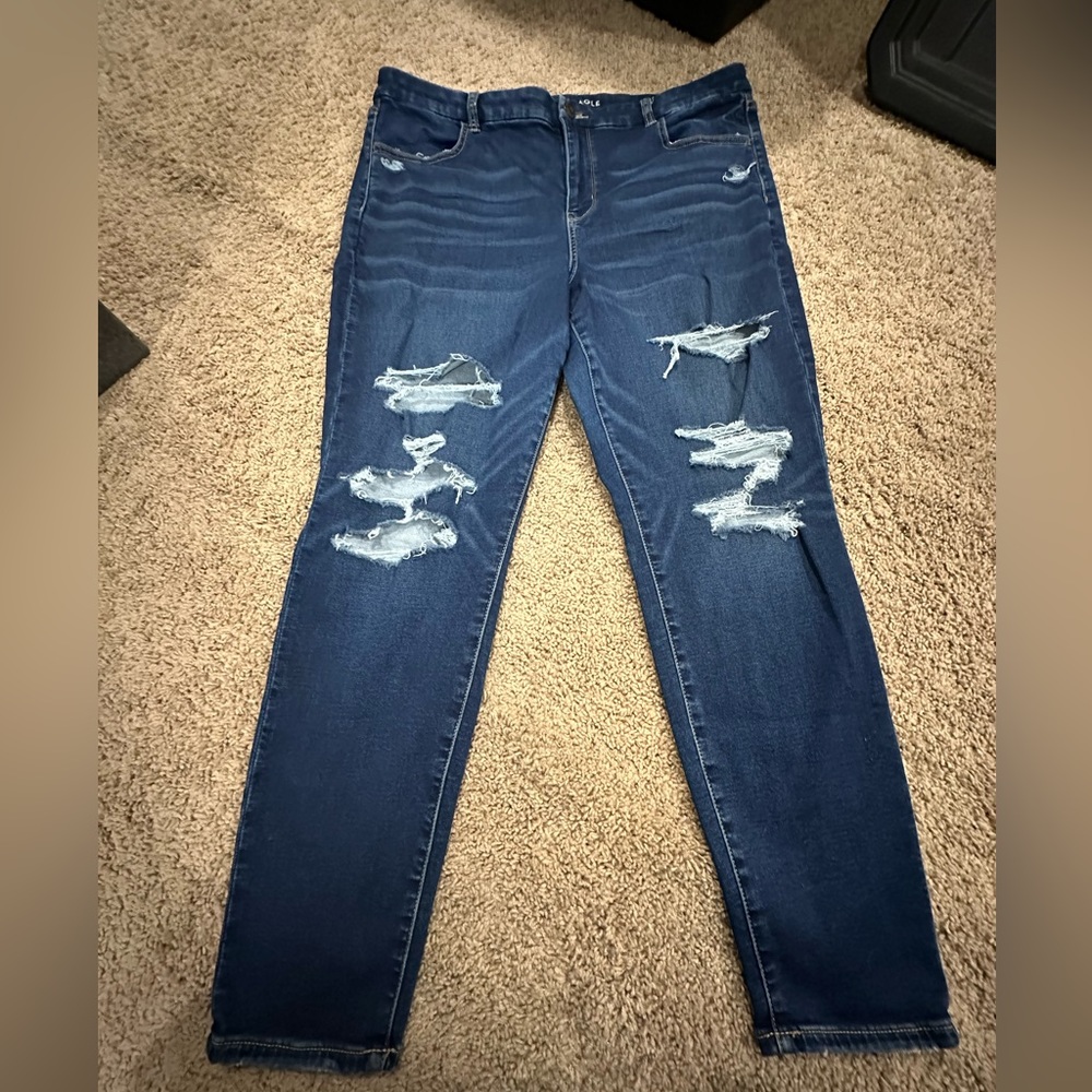 American Eagle Distressed High Rise Skinny Jean Jegging Plus Size US 20